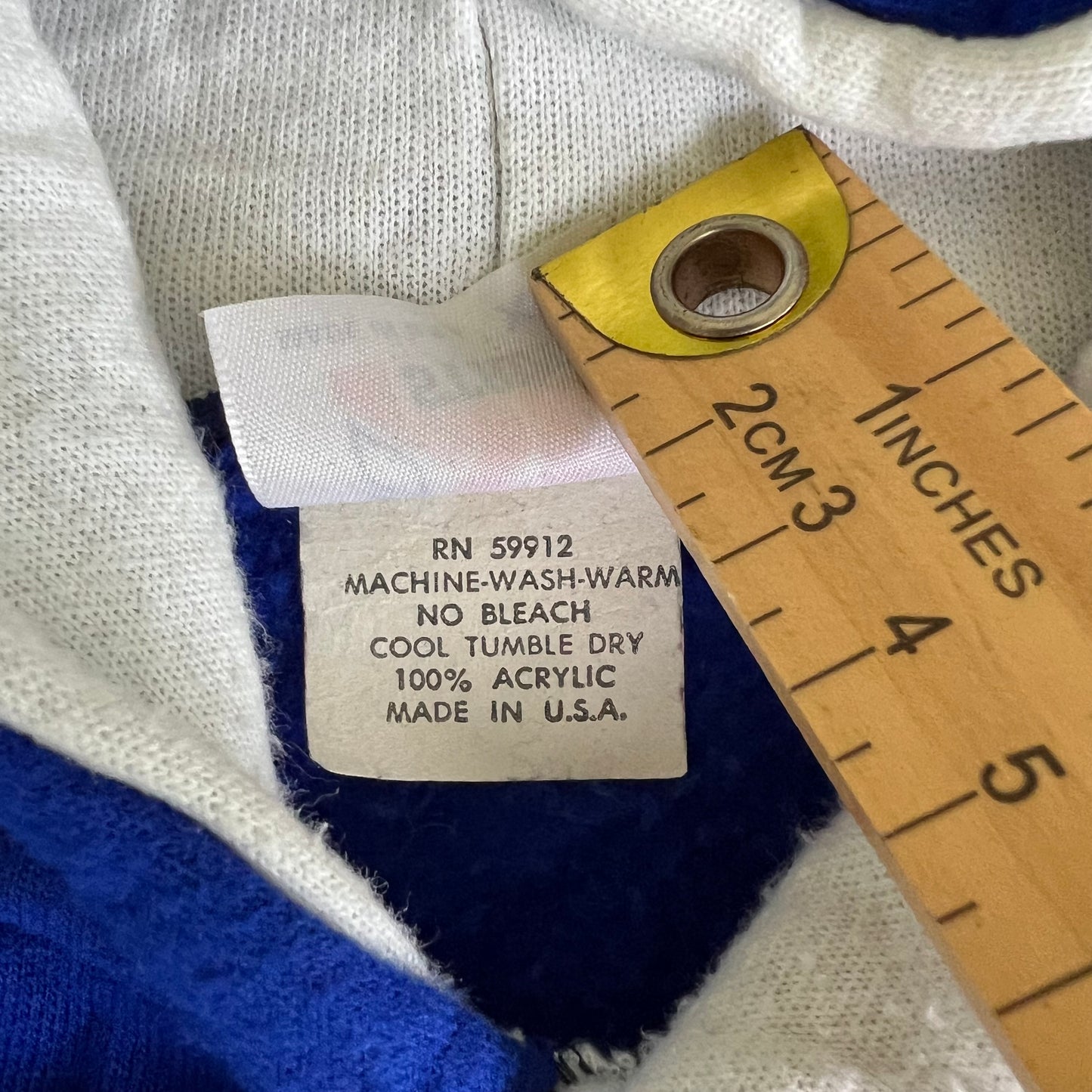 90s Kentucky Wildcats UK Blue White Old English Colorblock Boxy Hoodie 24x24" - Large