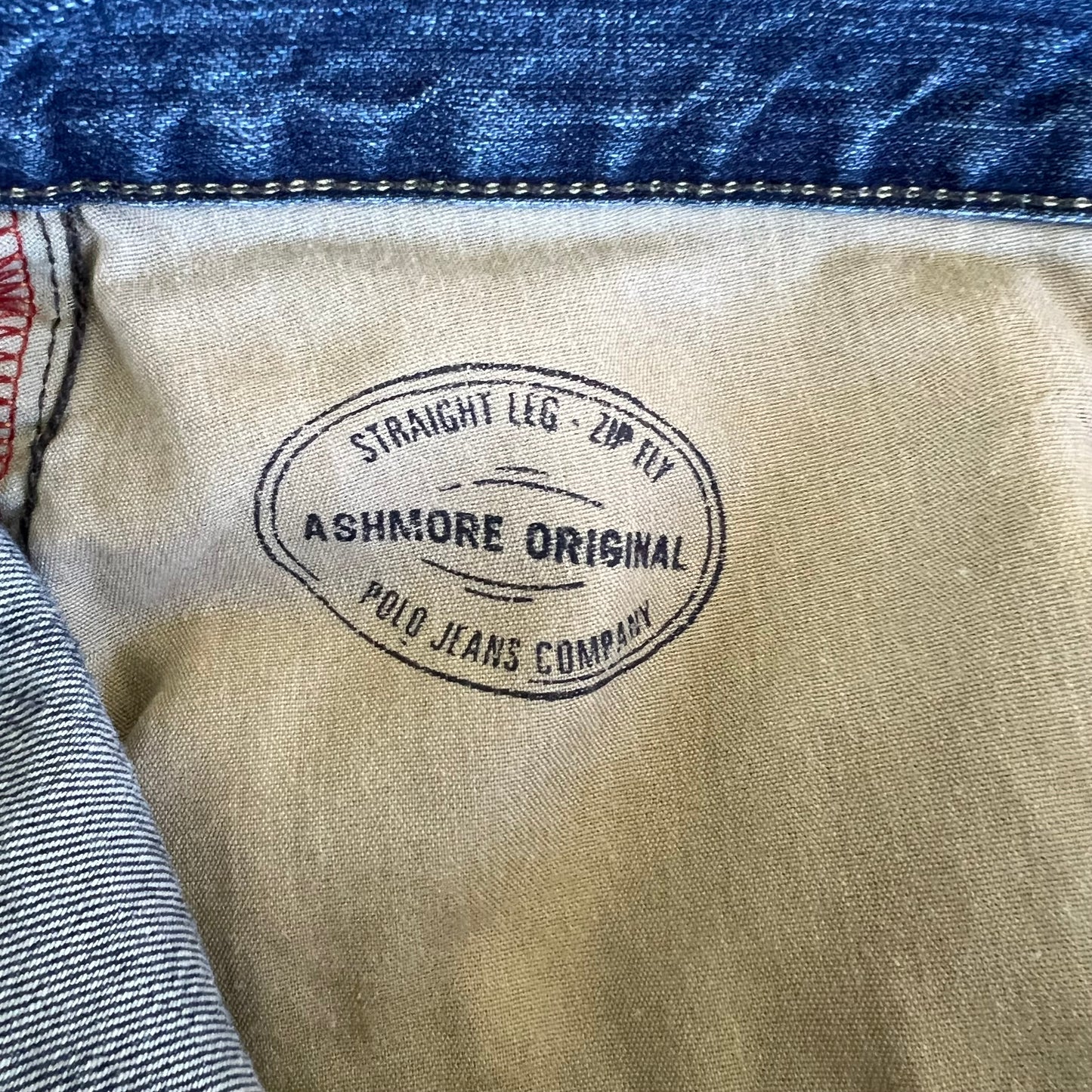 Y2K Ralph Lauren Ashmore Baggy Straight Blue Jeans - 38x30.5" 19" Openings