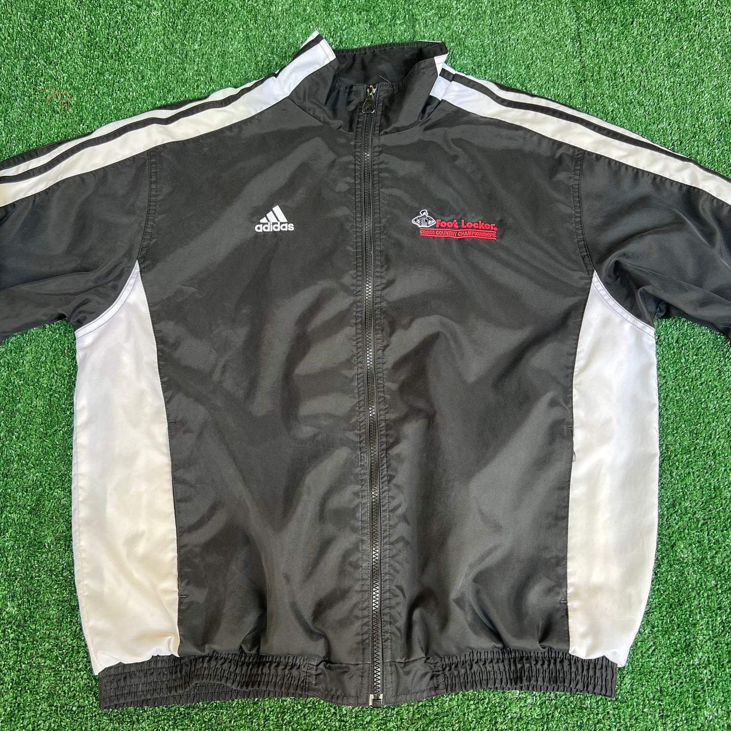 VTG Y2K Mens Adidas Footlocker Cross Country Championships Black Track Jacket - XL