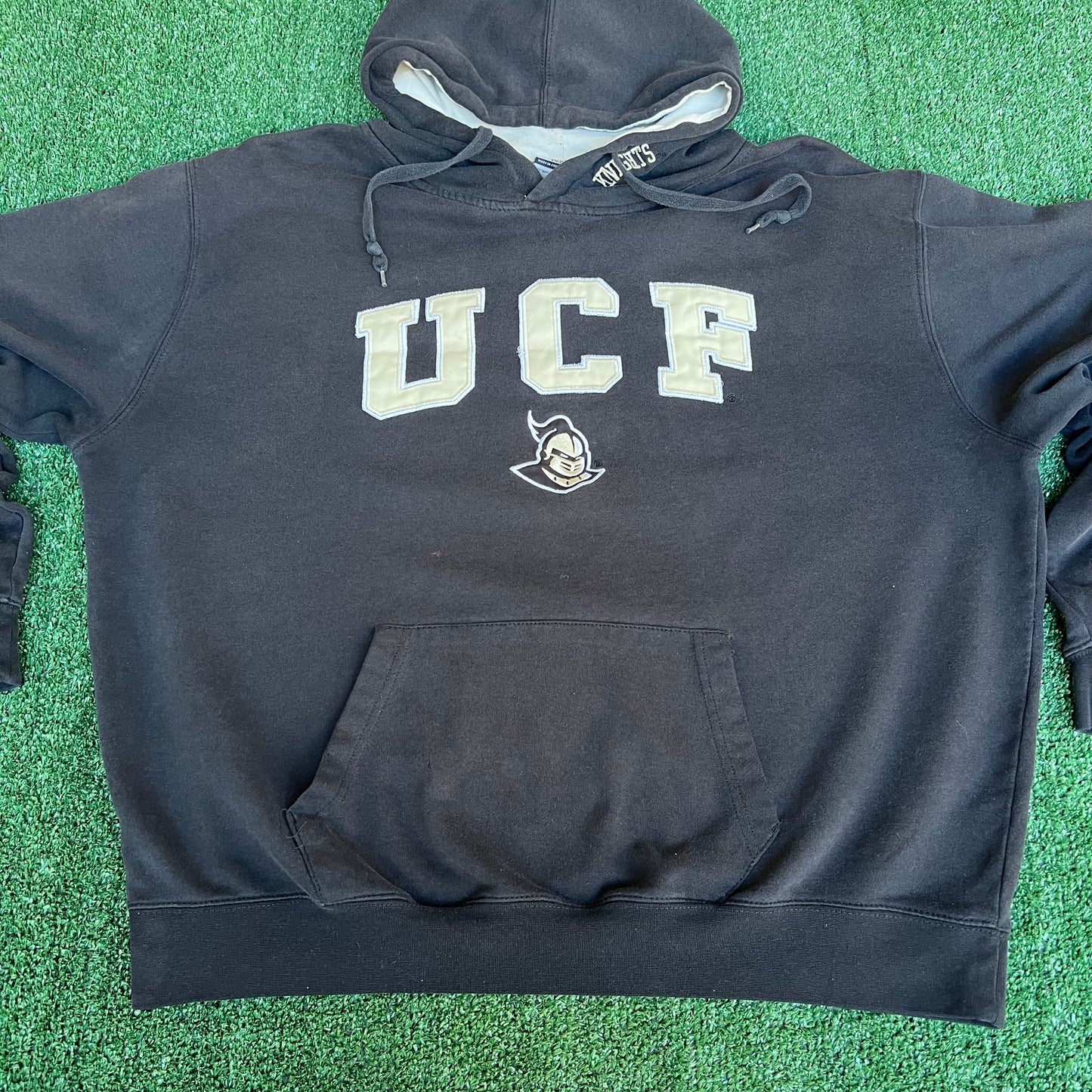 Vintage Y2K Men's UCF Golden Knights Central Florida Boxy Black Hoodie - 2XL