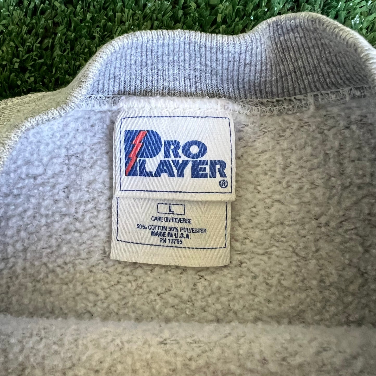 90s Pro Player NFL Green Bay Packers Gray Spellout Sweatshirt - Large