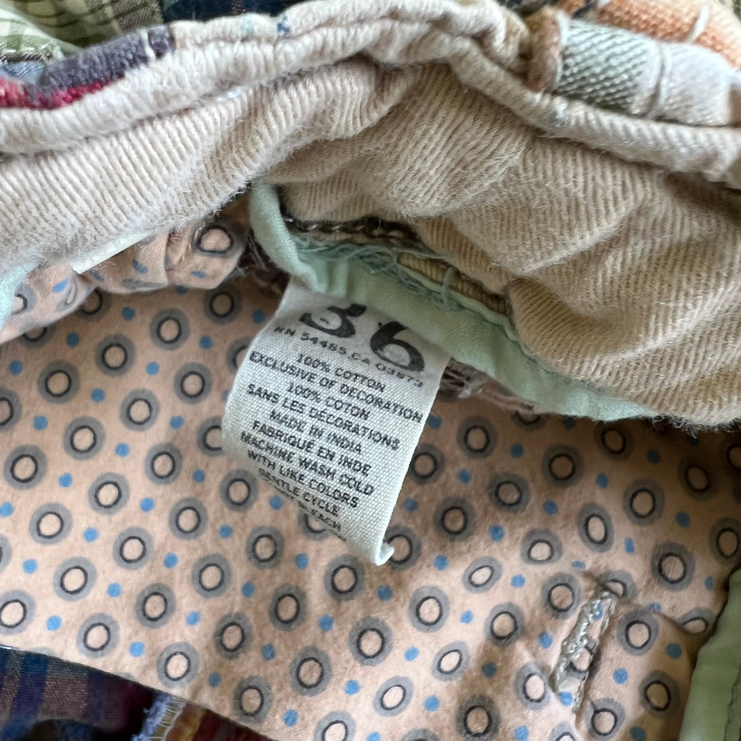 Y2K American Eagle Plaid Patchwork Baggy Cargo Shorts - 36x12"