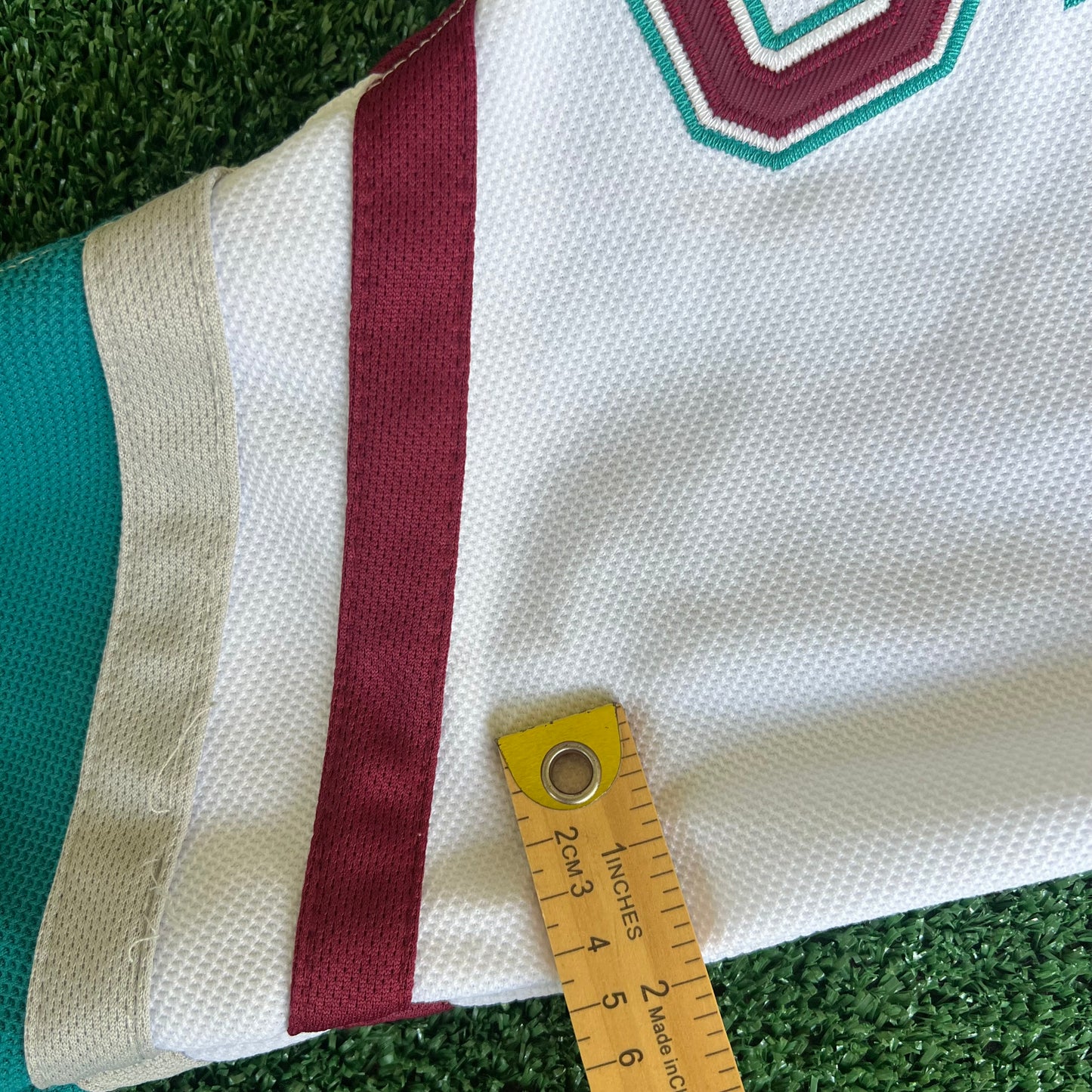 90s Mighty Ducks Movie Promo Charlie Conway Flight Strap White Hockey Jersey - XL