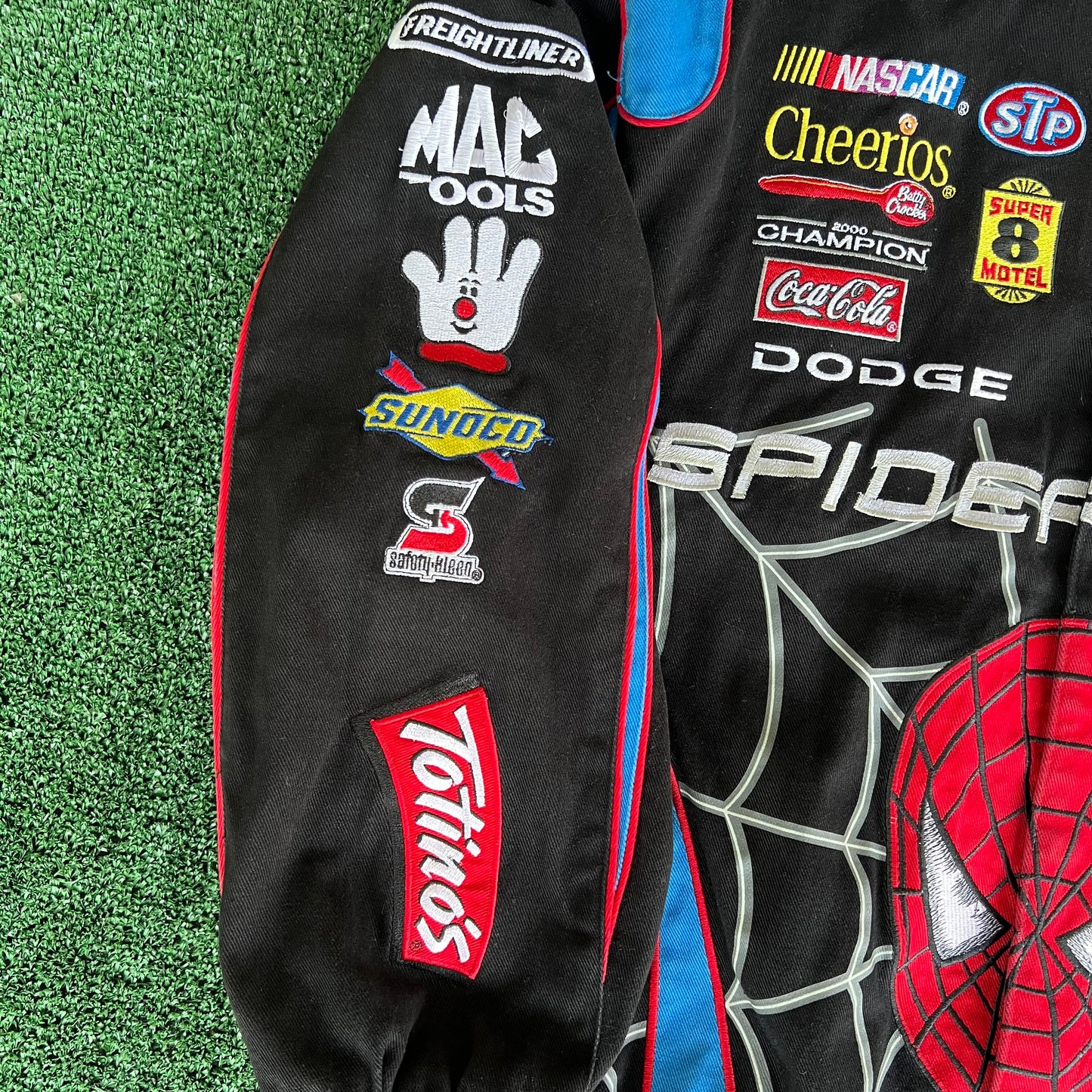 2007 Nascar Bobby Labonte #43 Spider-Man 3 Movie Promo Black Jacket - Large