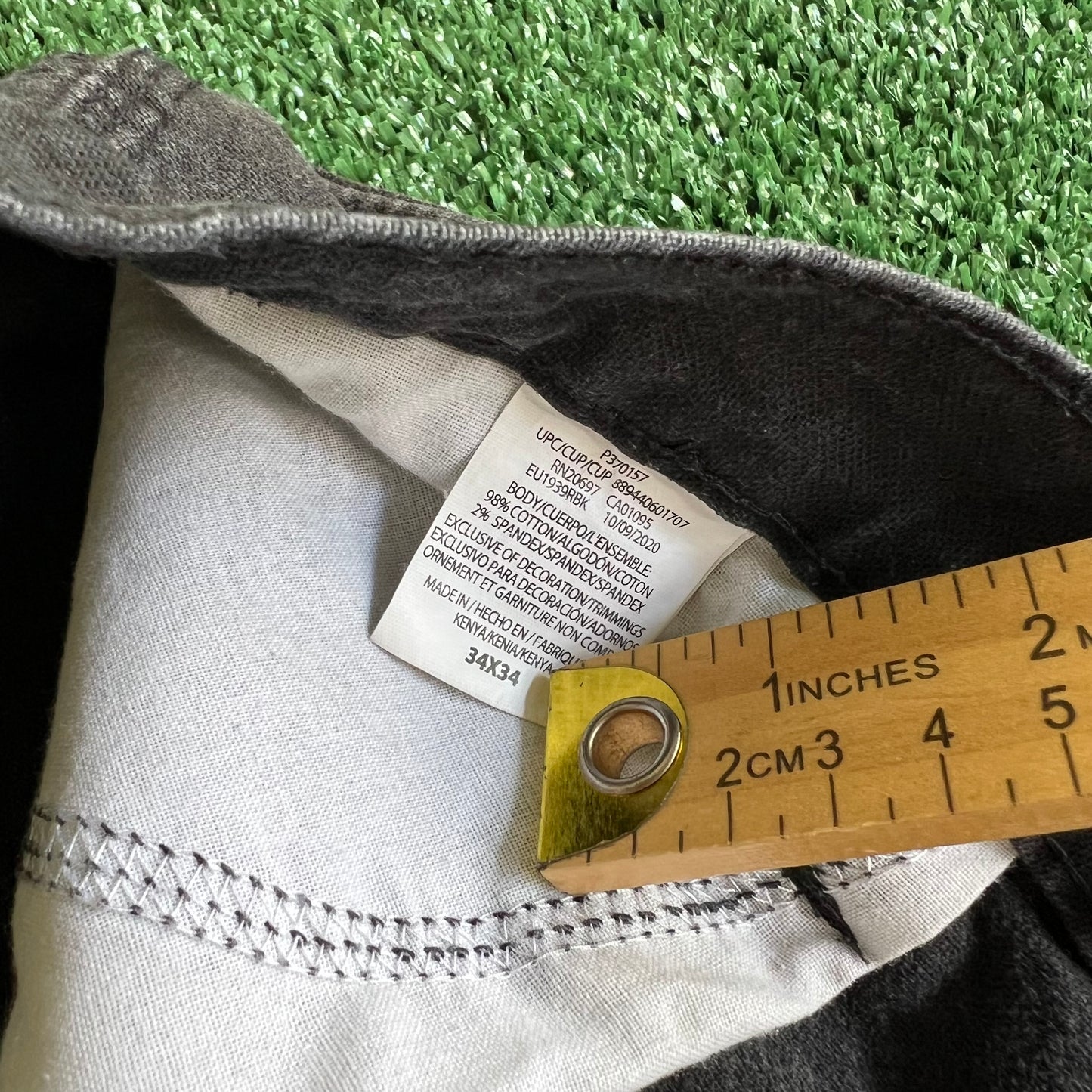 Dickies Carpenter Baggy Faded Black Canvas Pants - 35x32" 18" Openings