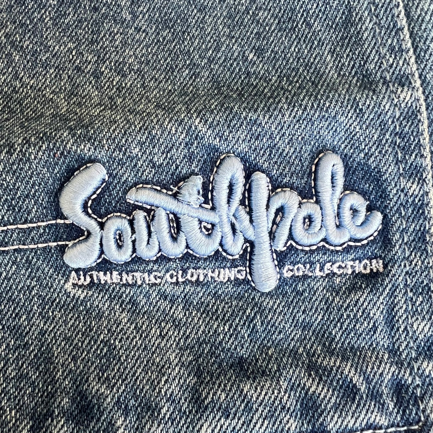 90s SouthPole Baggy Straight Skate Carpenter Embroidered Blue Jeans - 29x28.5"