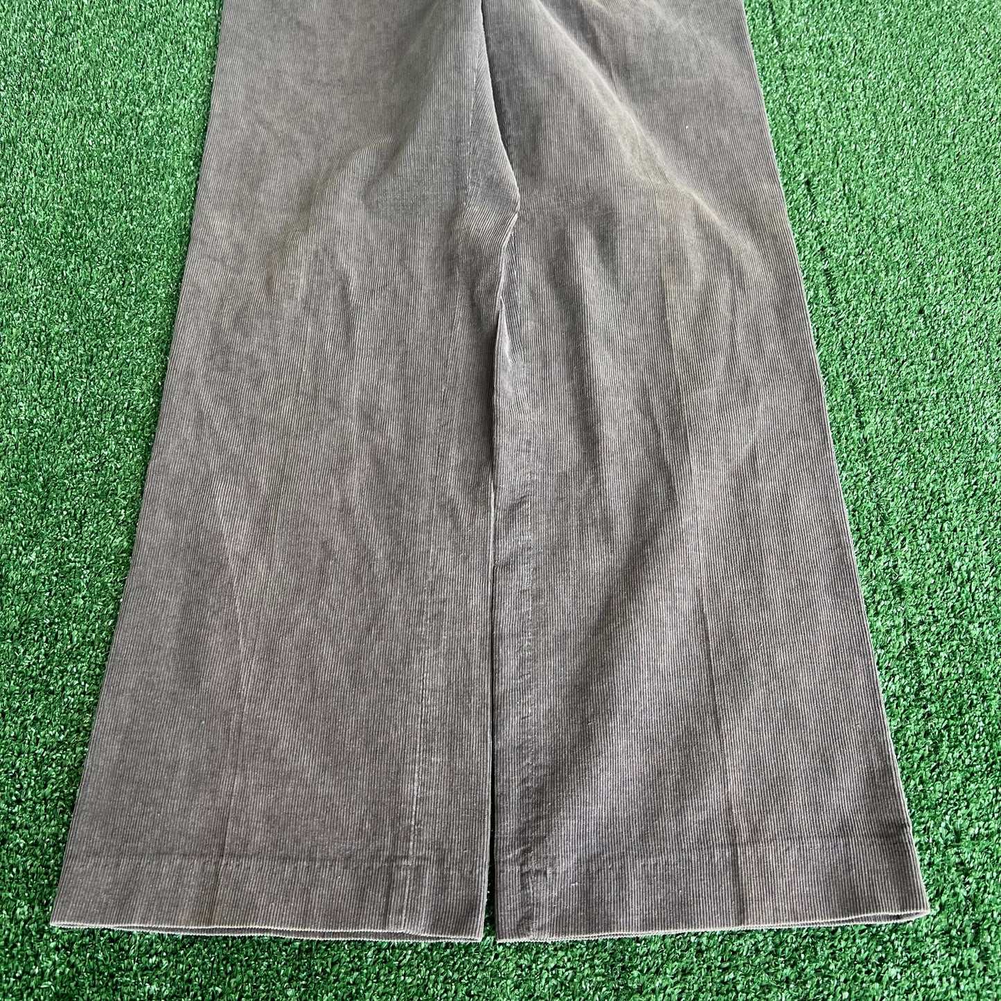 70s Gray Corduroy Wide-Leg Baggy Pants - 32x29.75" 19.5" Openings