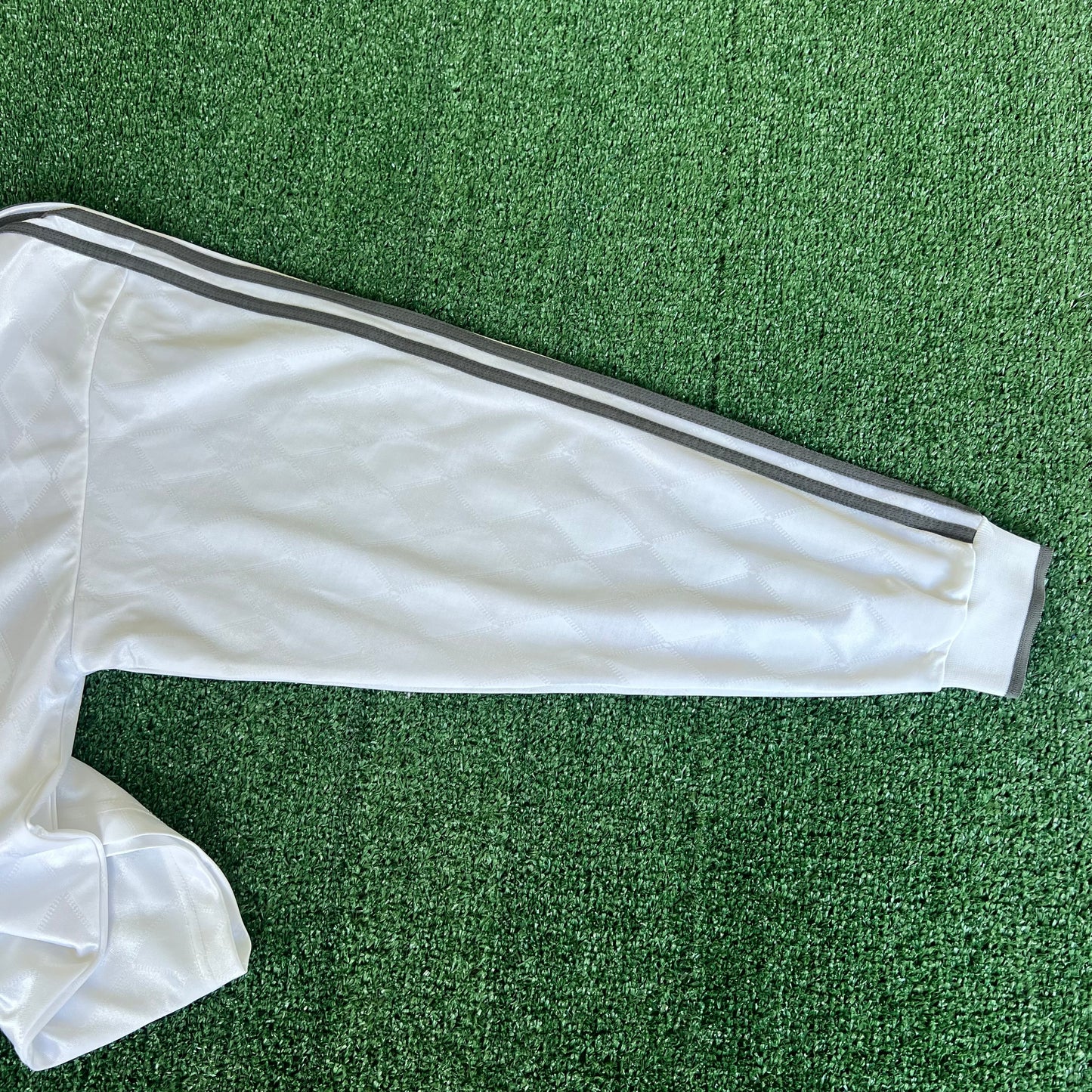 90s Adidas White Orange Gray Stripe Goalkeeper Soccer Jersey - XL