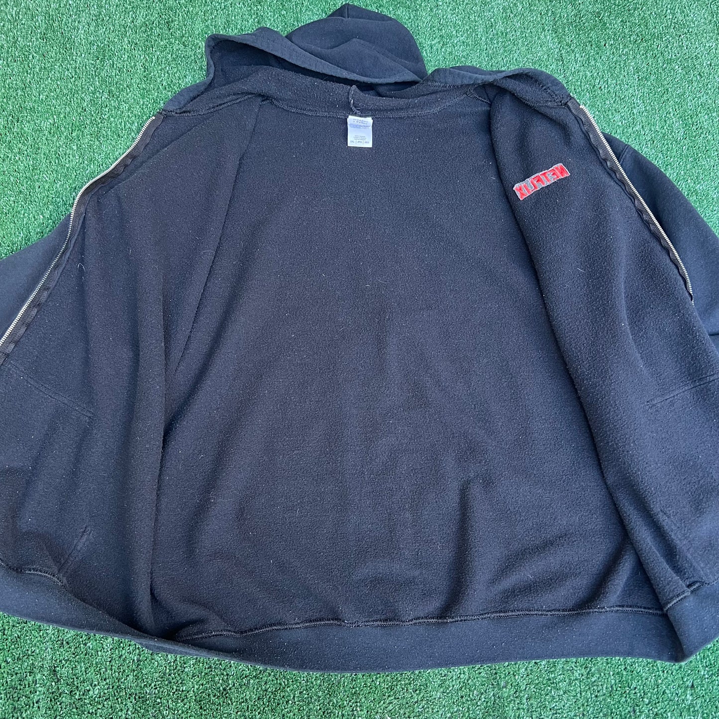 Vintage Y2K Netflix Black Employee Embroidered Full Zip Hoodie 2XL 26.25x29.75"