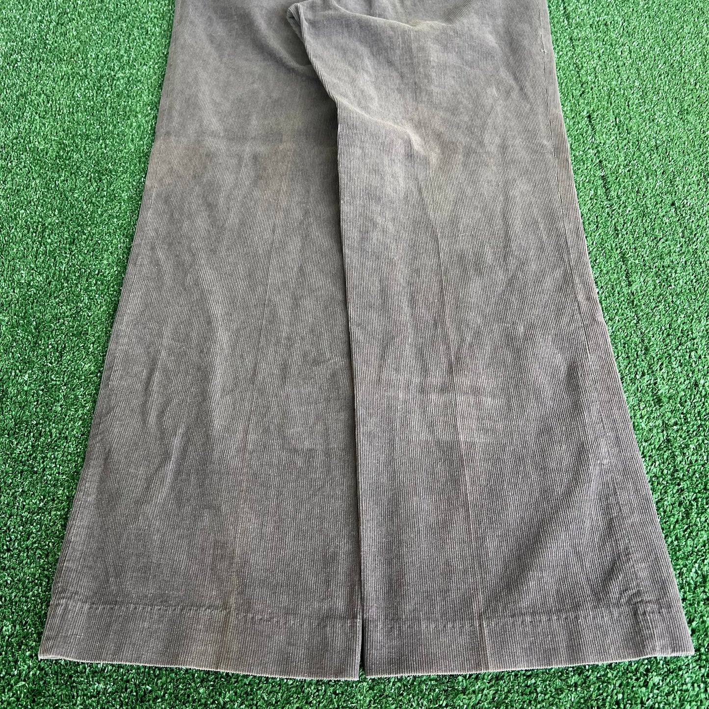 70s Gray Corduroy Wide-Leg Baggy Pants - 32x29.75" 19.5" Openings