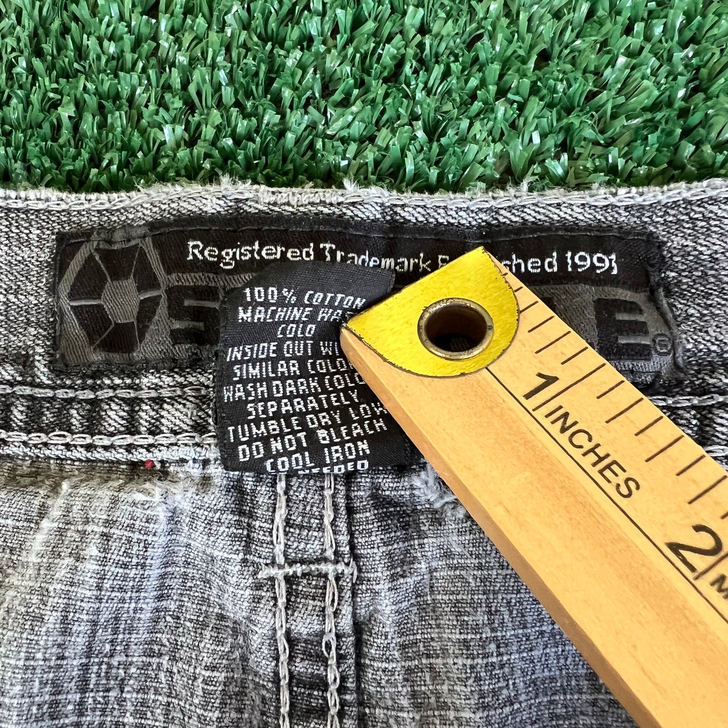 Y2K Southpole Faded Gray Baggy Distressed Jean Shorts - 40x13"