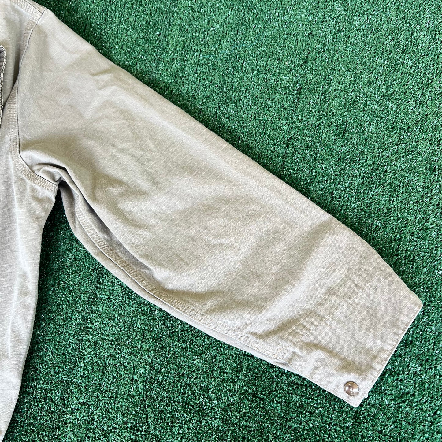 Carhartt Collared Flint Canvas Ripstop Flap Pocket Zip-Up Jacket - Large