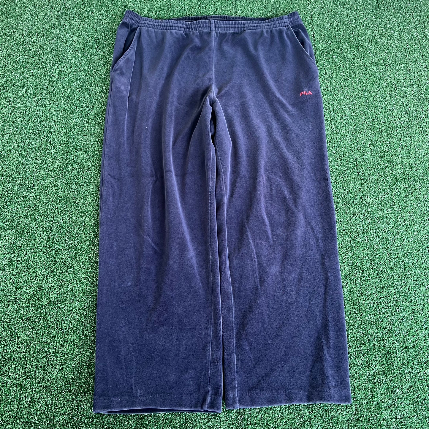 90s Fila Velour Track Suit Jacket & Pants Red Navy Blue XL - 36x25.5" USA