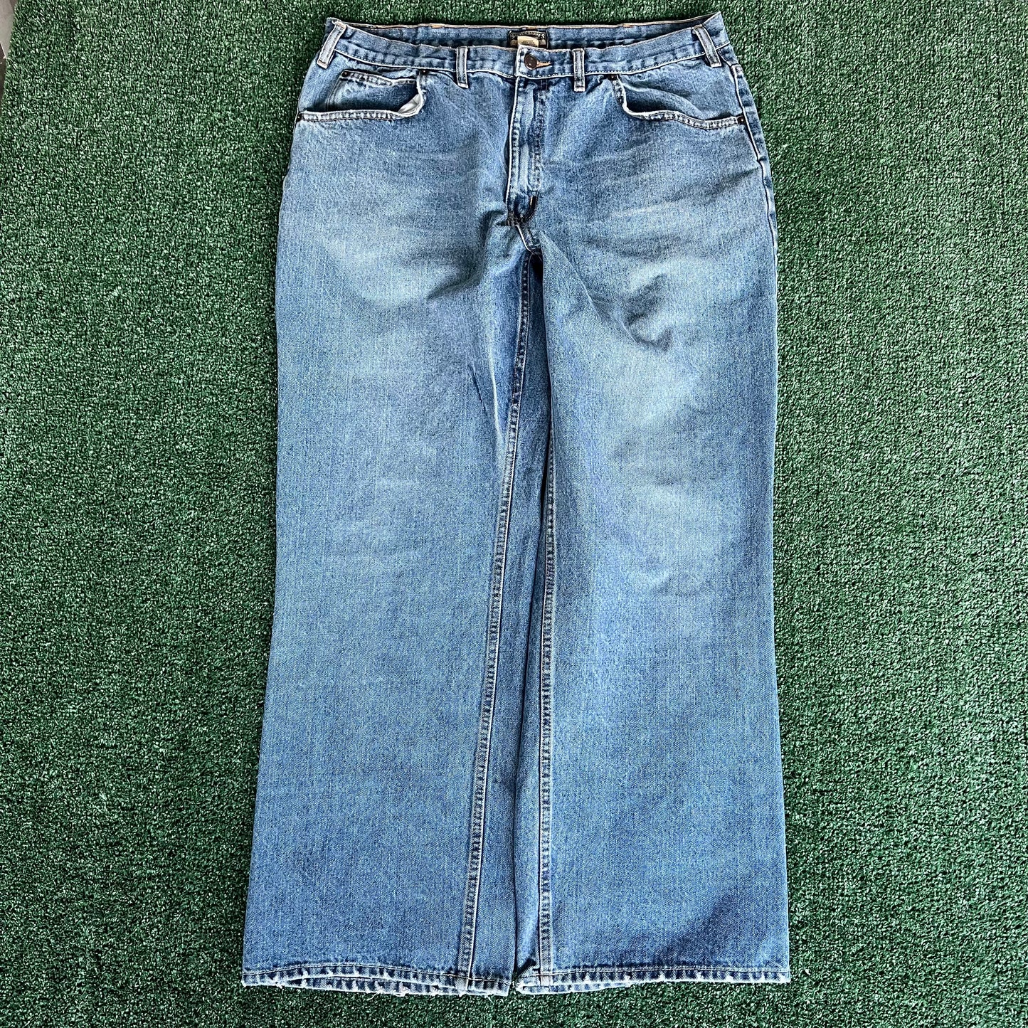 Y2K Steve & Barry's Baggy Wide-Leg Blue Jeans - 37x31" 22" Openings