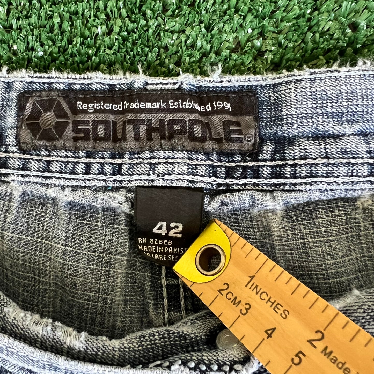 Y2K Southpole Baggy Light Wash Distressed Blue Jean Shorts - 41x13.25"