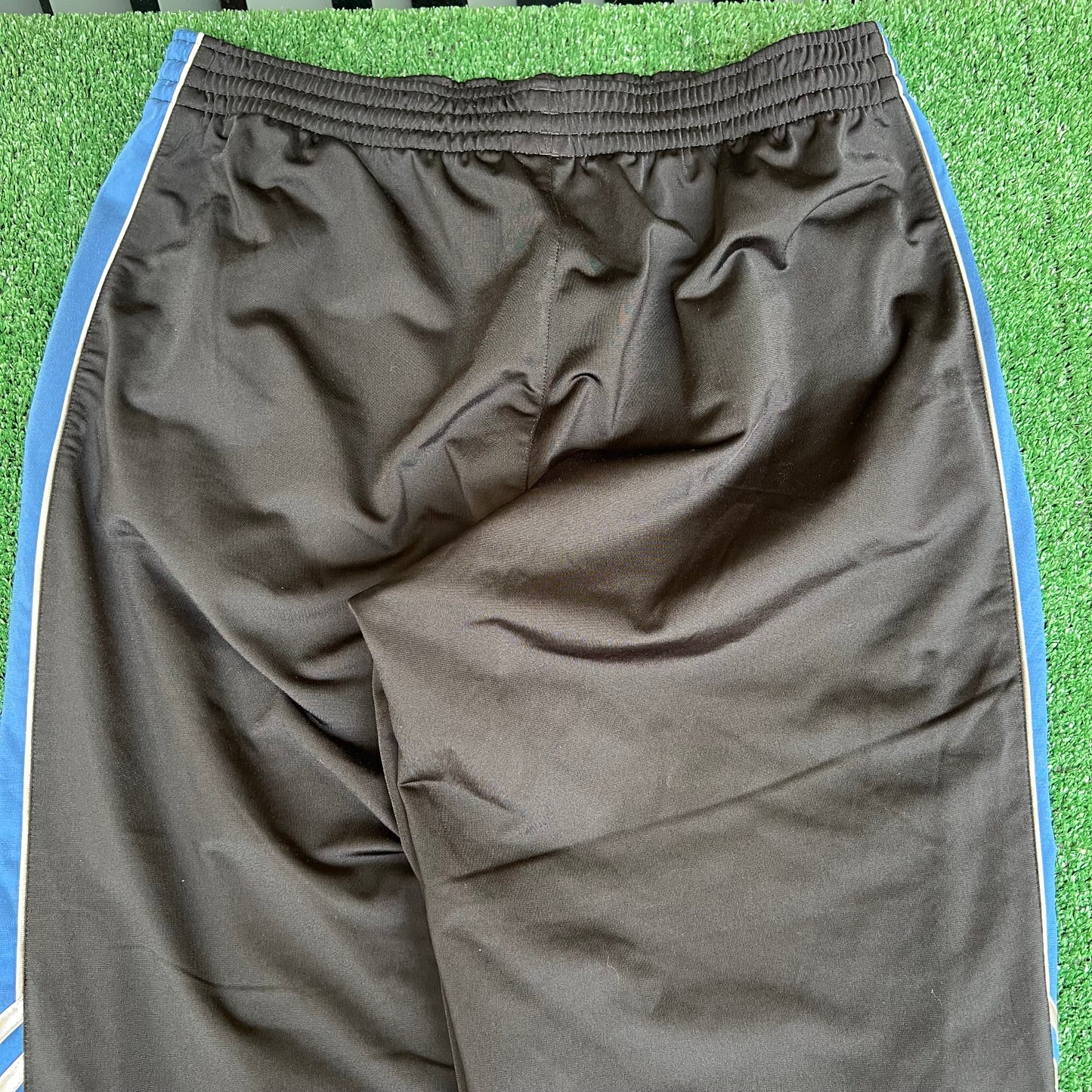 Vintage Y2K Men's Adidas Black Blue Baggy Track Pants - XL 35x32.5" 19" Openings