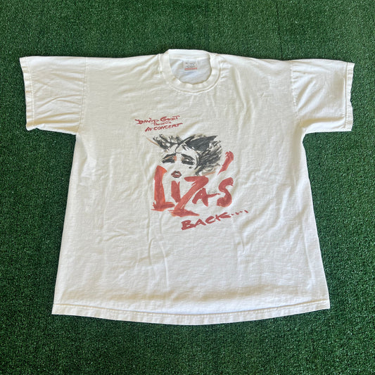 Y2K Liza Minneli Liza's Back In Concert Pop Music White T-Shirt XL
