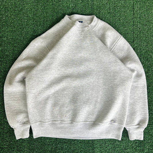 90s Russell Athletic Blank Gray Sweatshirt - Small
