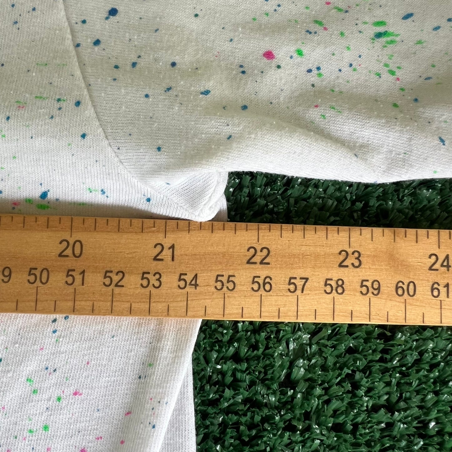 80s Velva Sheen Florida Mickey Mouse Paint Splatter White T-Shirt - Large