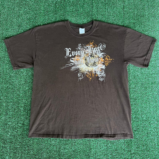 Y2K Jesus Tribal Every Knee Shall Bow Brown T-Shirt - XL