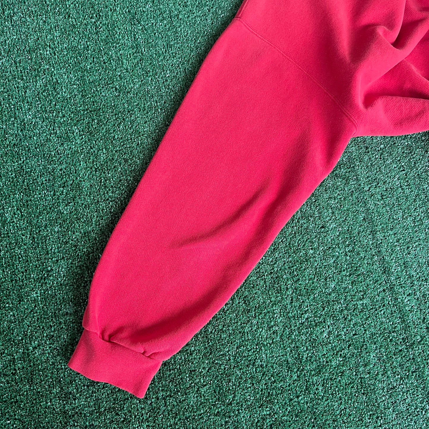 Y2K Nike Red White Essential Side Swoosh Heavyweight Crewneck Sweatshirt - XL