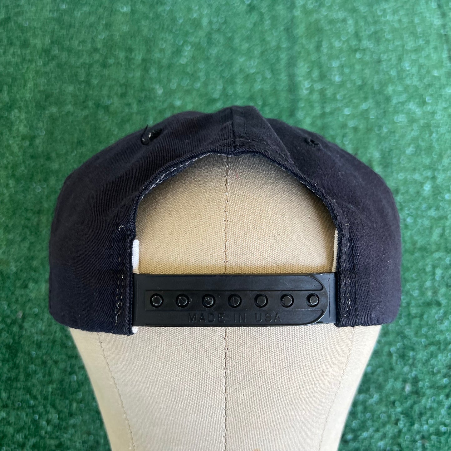 90s Black Malcolm X Blockhead Black Wool Snapback USA Made Hat Cap