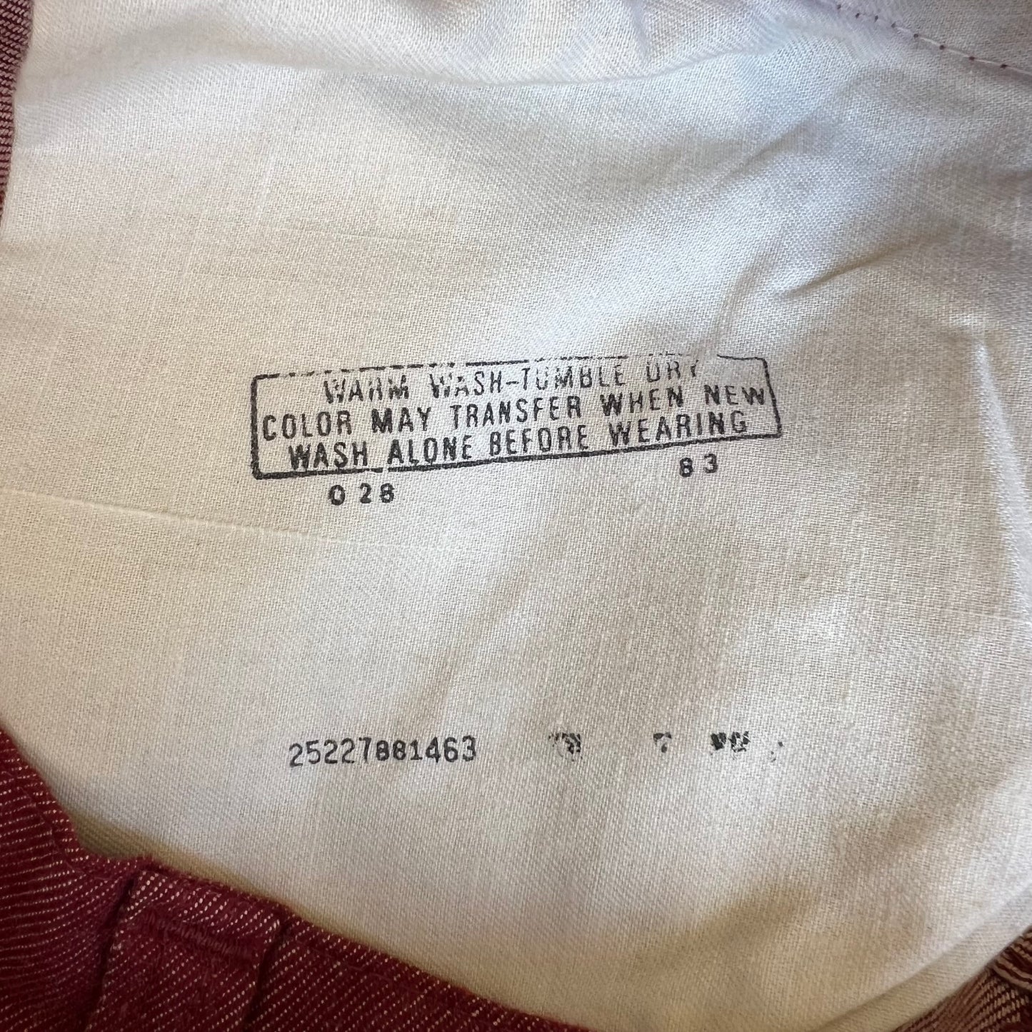 Vintage 60s 70s Levi's 684 Red Denim White Tab Scovill Big Bell Bottoms - 31x30"