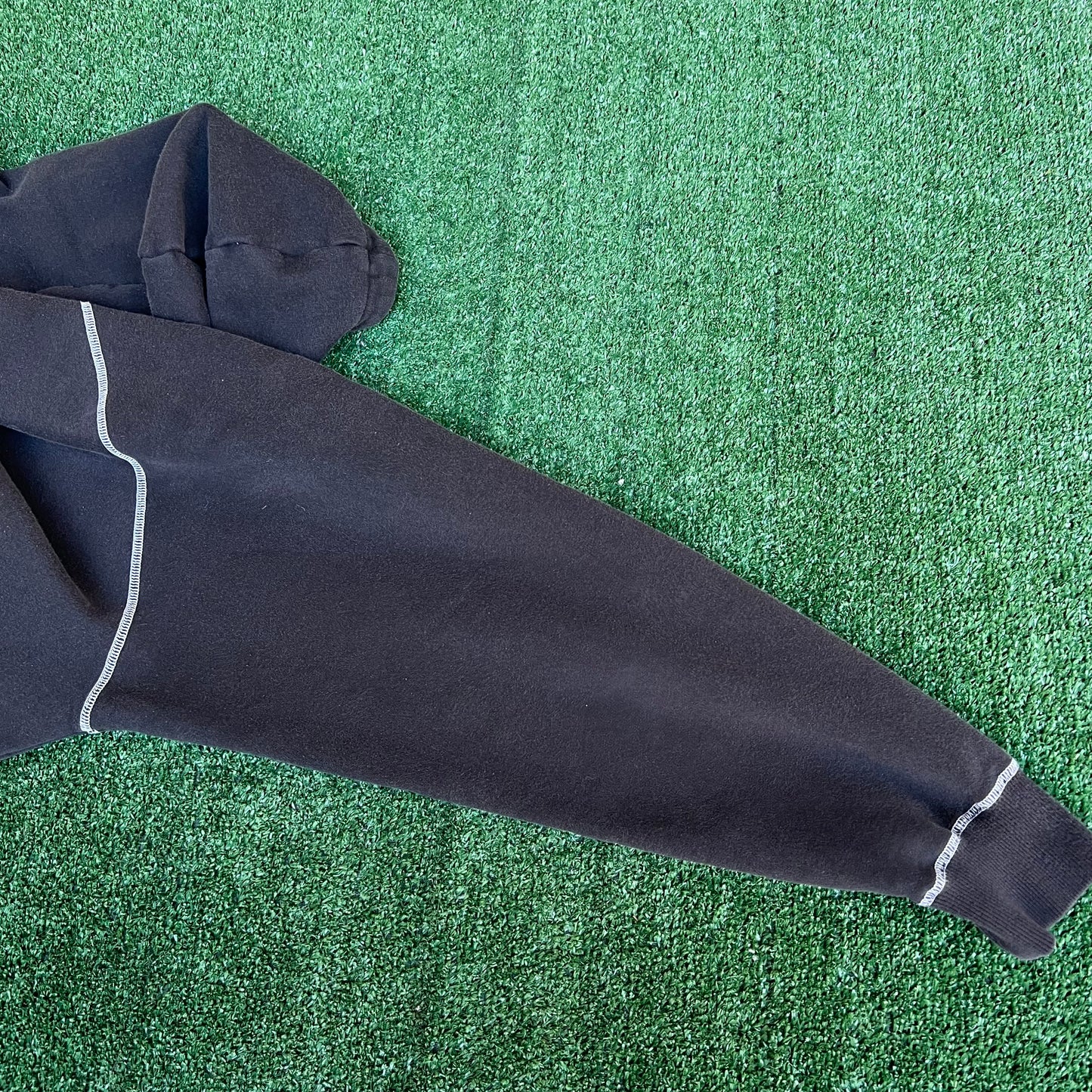 Vintage 90s Y2K Men's Adidas Black Trefoil Logo Boxy Heavyweight Hoodie - Medium