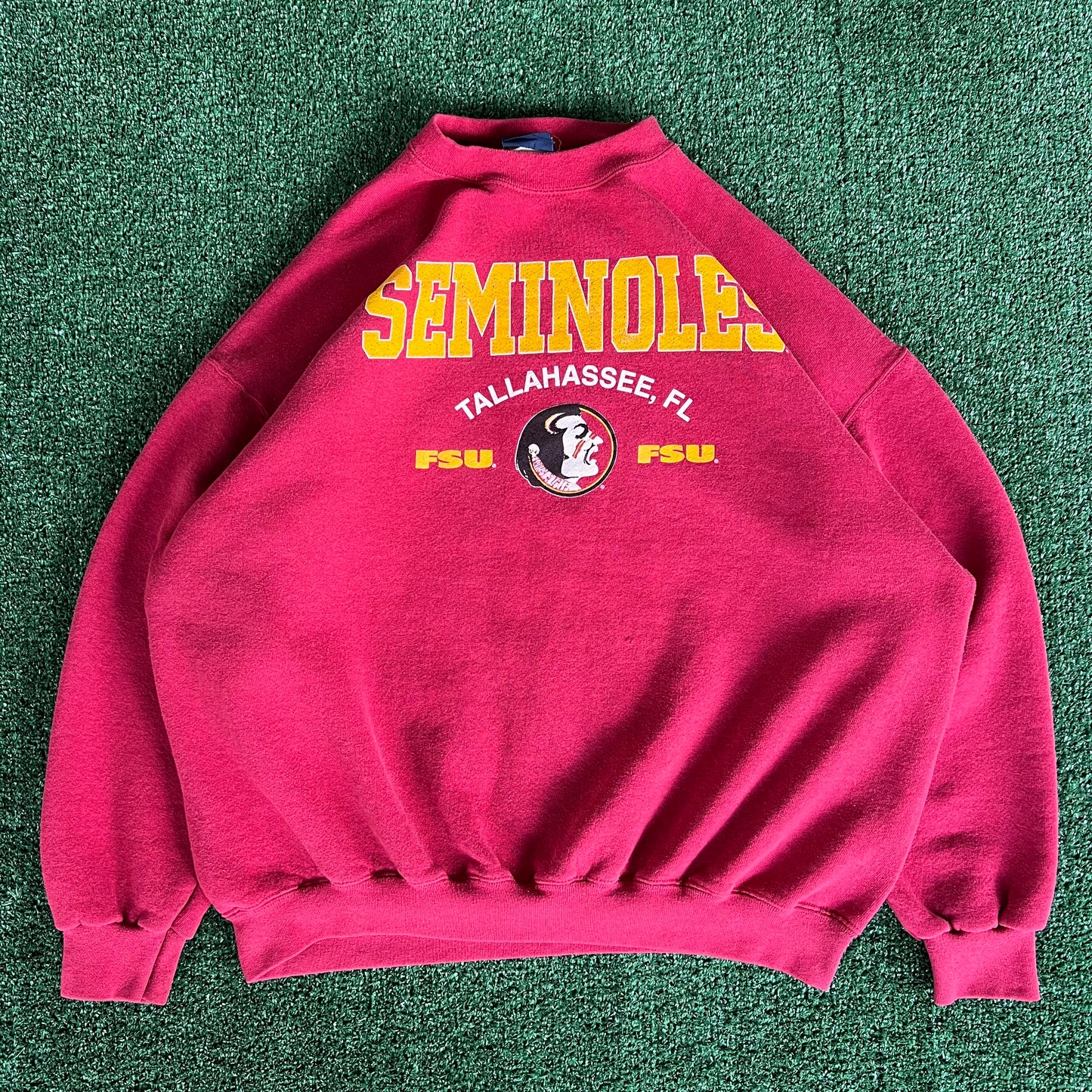 90s Florida State Seminoles FSU Red Boxy Sweatshirt - XL