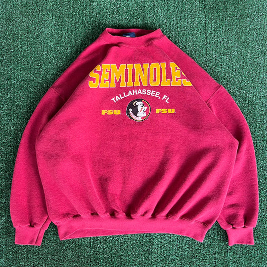 90s Florida State Seminoles FSU Red Boxy Sweatshirt - XL