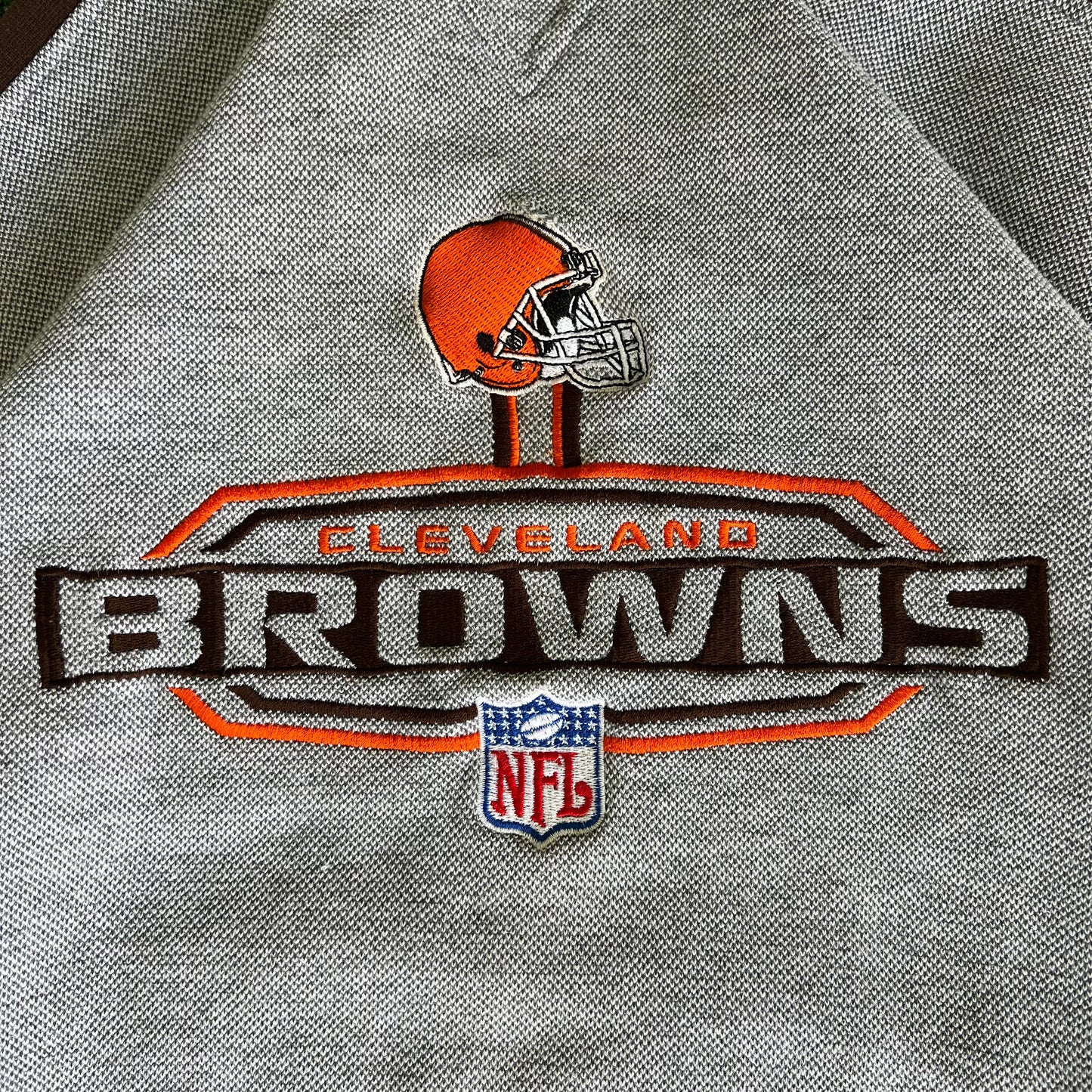 90s Puma NFL Cleveland Browns Gray Striped Sweatshirt - Large