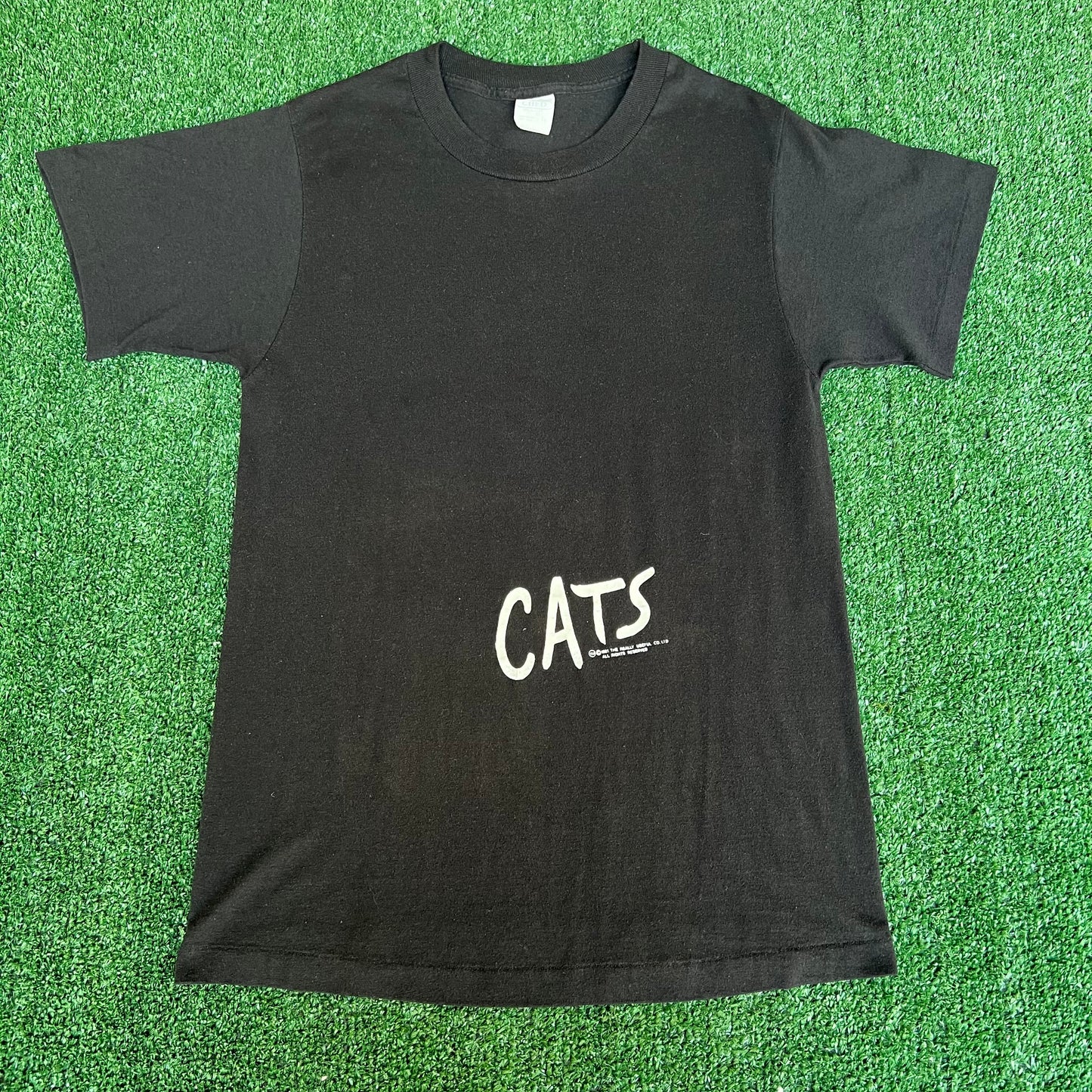 Vintage 1981 Cats Musical Eyes Promo Shirt Black Single Stitch Small 16.5x26.5"