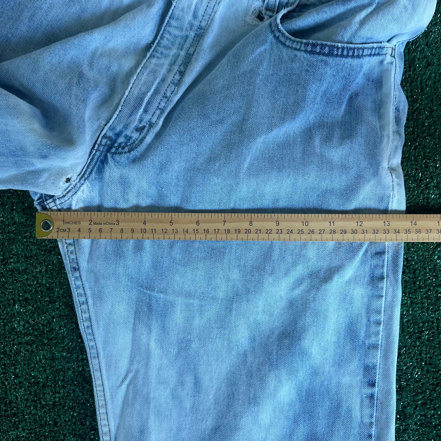 Y2K Levi's SilverTab Acid Wash Repaired Baggy Dragon Jeans - 34x30.5" 18" Opens