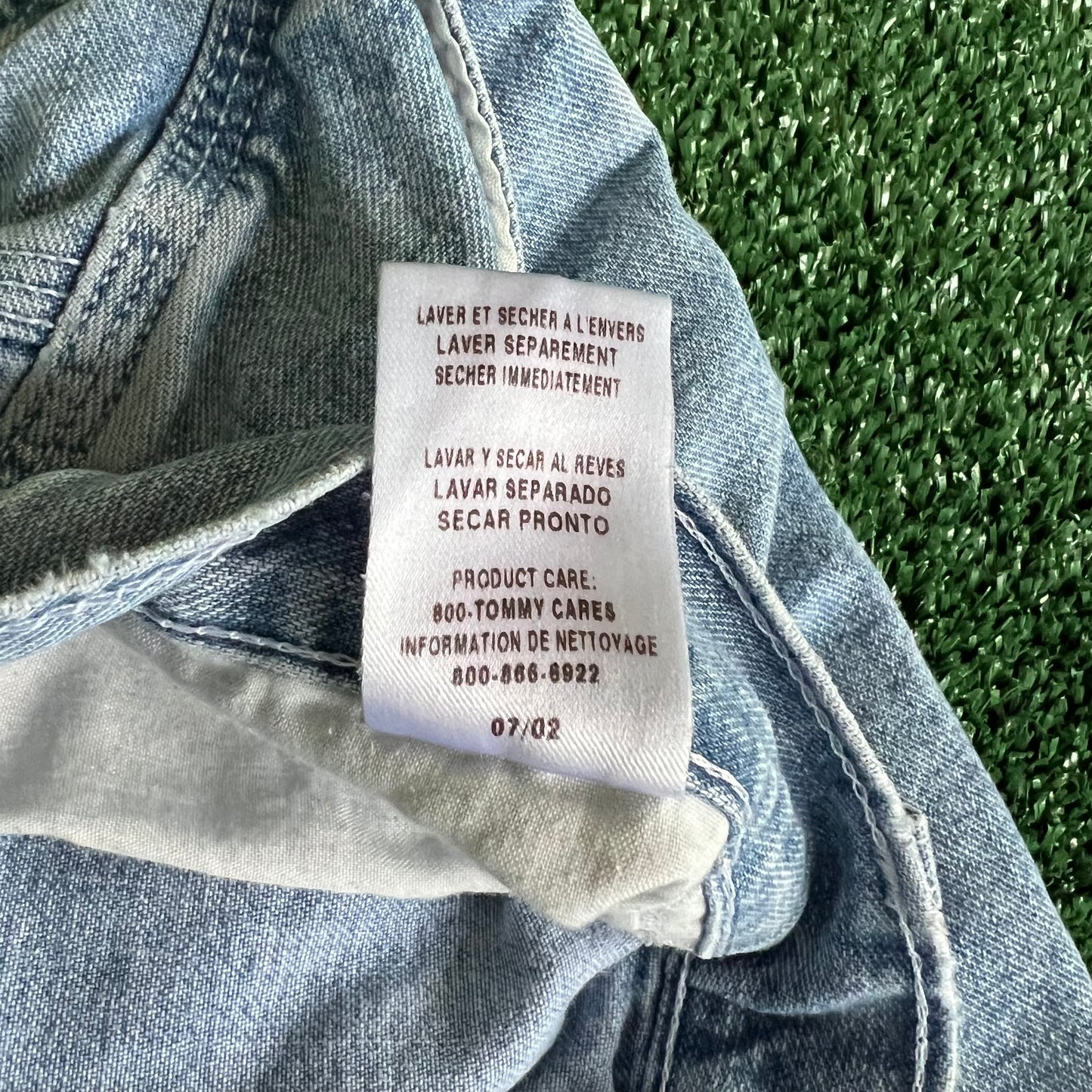 Y2K Tommy Hilfiger Baggy Carpenter Light Wash Blue Jeans - 33x29.75" 18" Opening