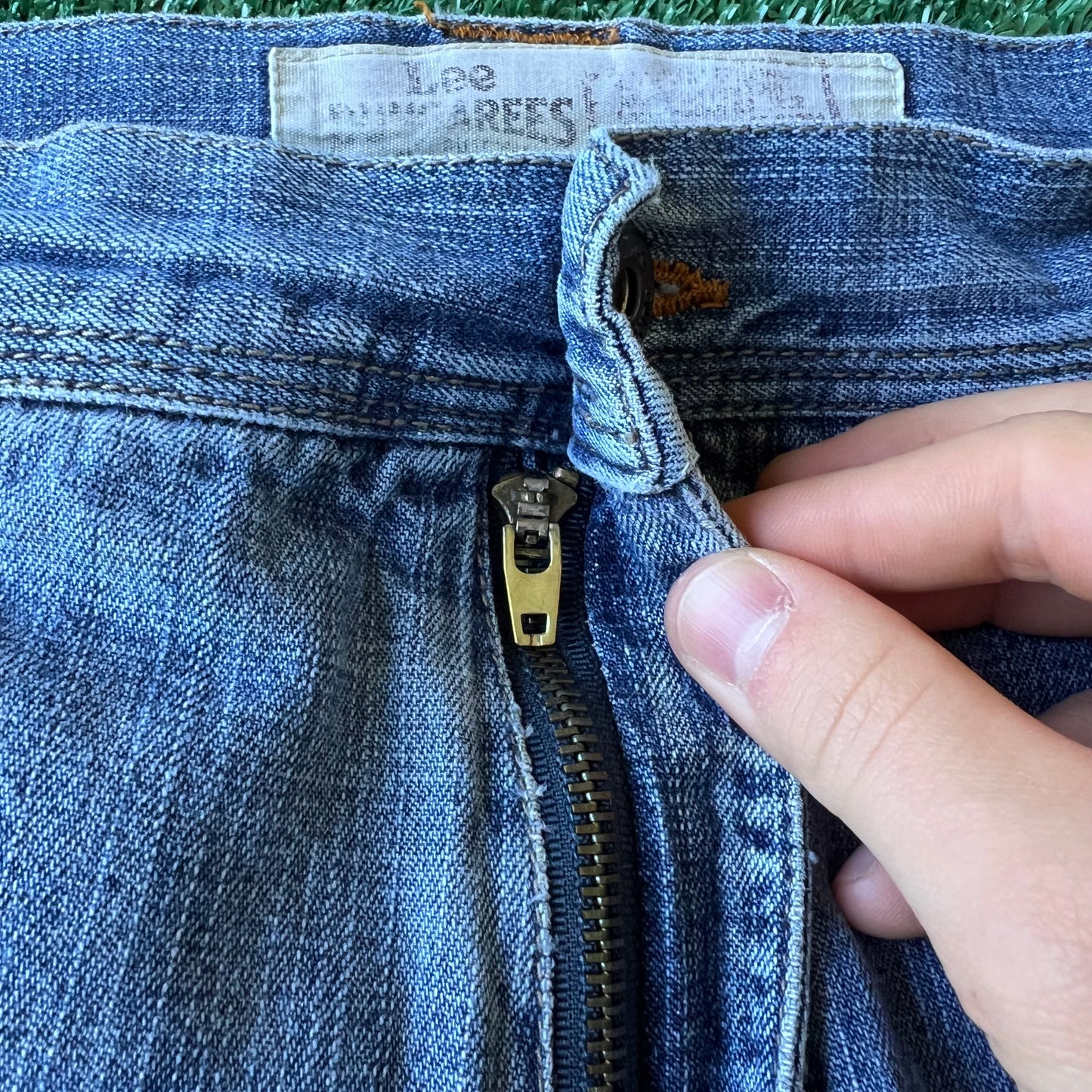 Y2K Men's Lee Dungarees Double Knee Carpenter Baggy Jeans - 36x28 20" Open Southpole Style