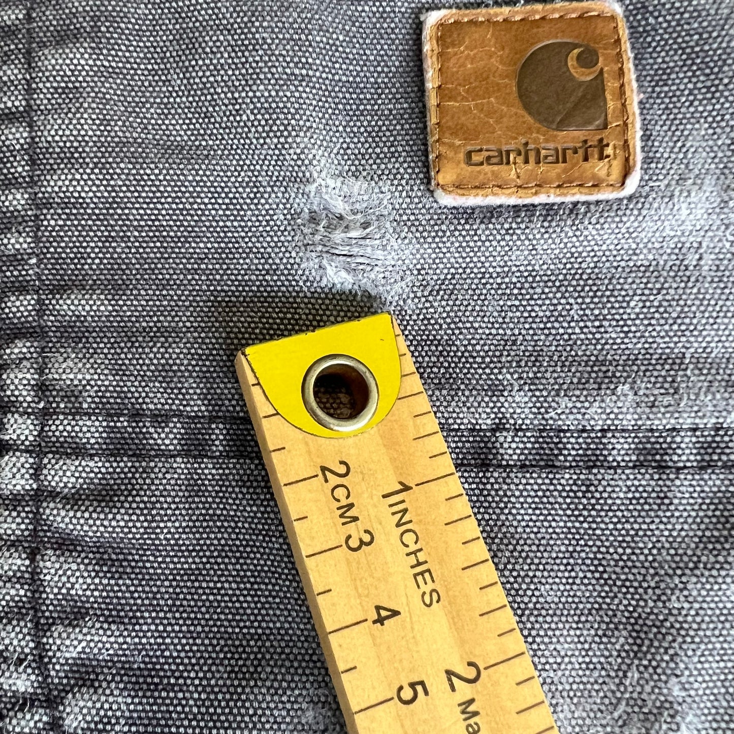 Y2K Carhartt B11 PTB Faded Gray Baggy Carpenter Canvas Pants - 33x29 18" Openings