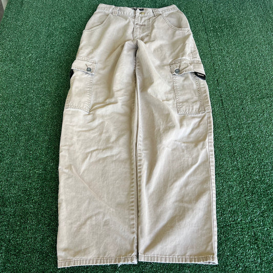 90s Y2K BOSS Baggy Straight Khaki Cargo Pants - 28x31"