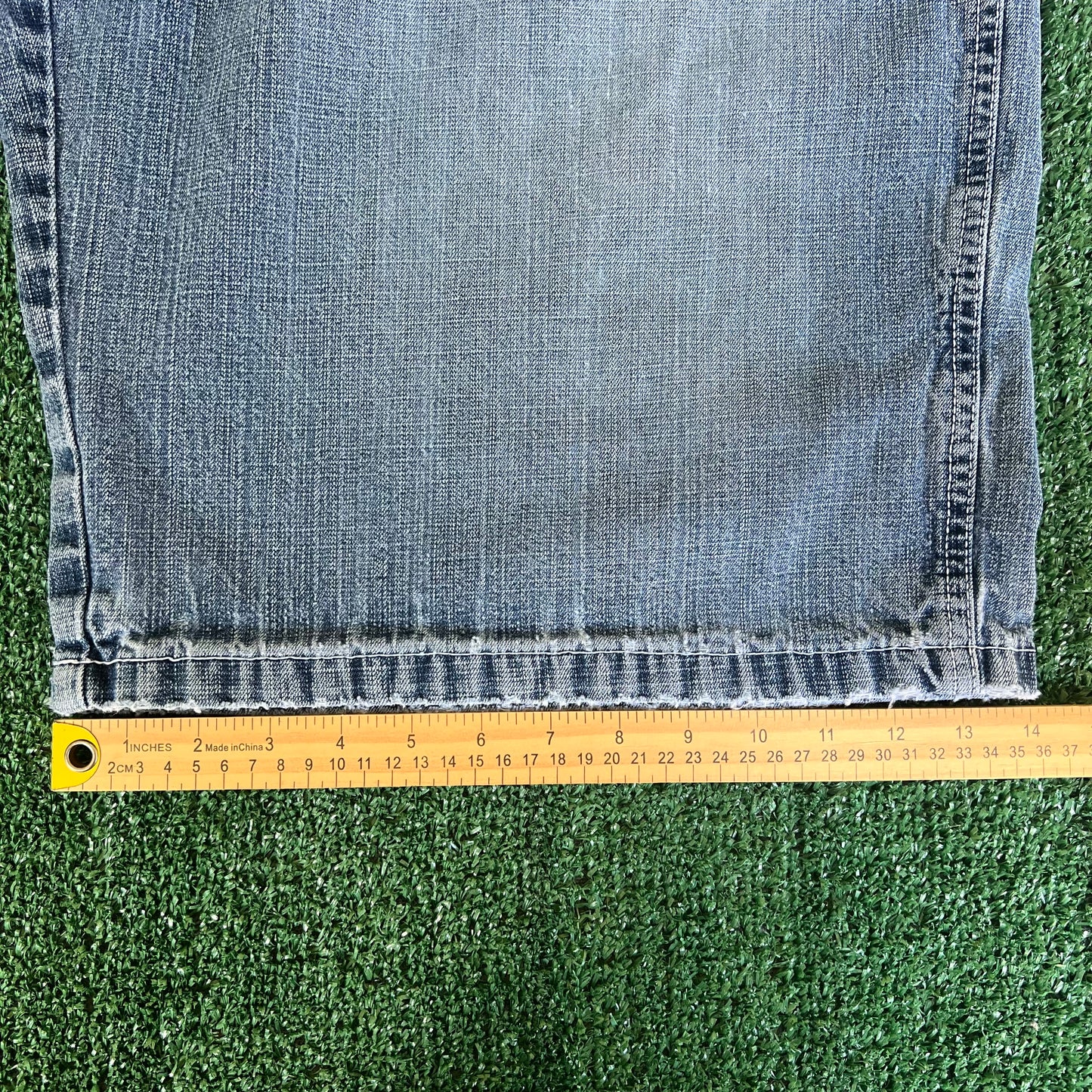 Y2K Southpole Baggy Light Wash Distressed Blue Jean Shorts - 41x13.25"