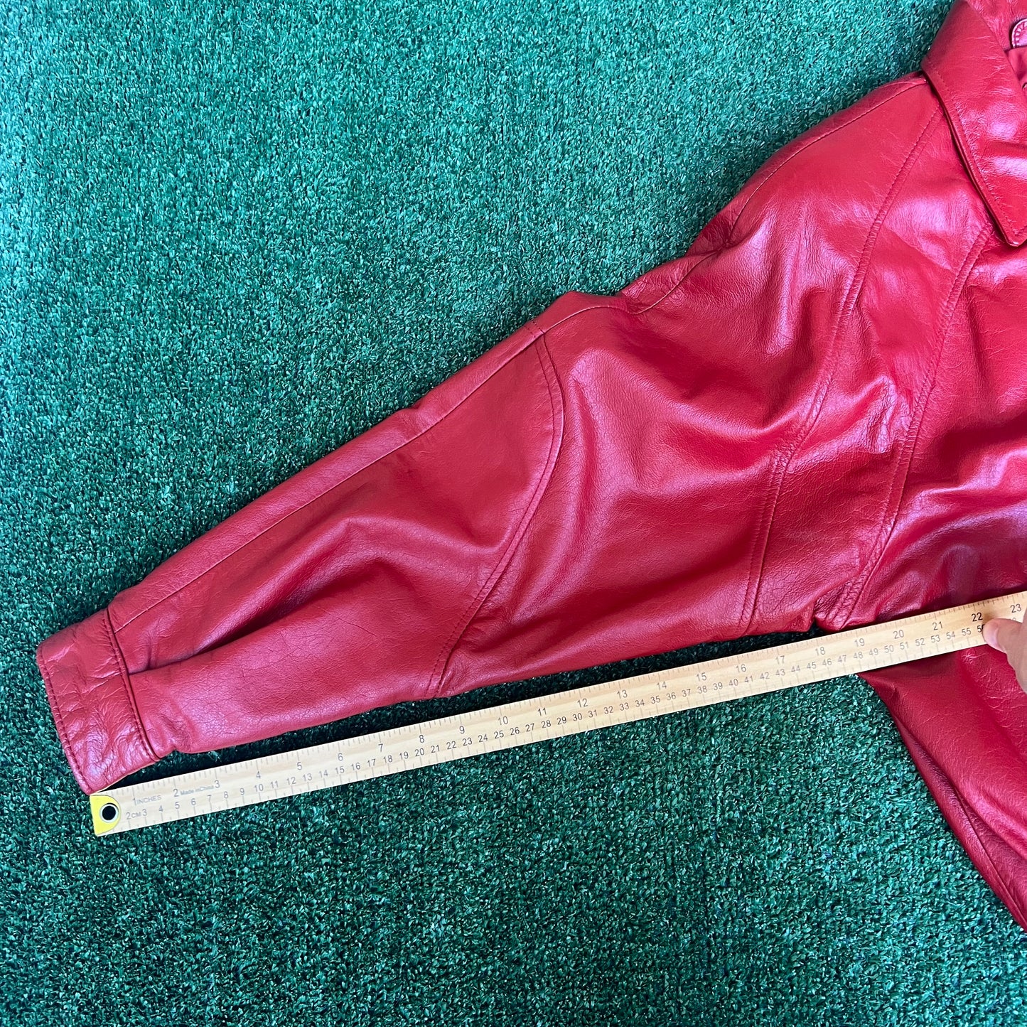 Vintage 80s Men's G-III G3 Michael Jackson Red Leather Bomber Jacket Medium