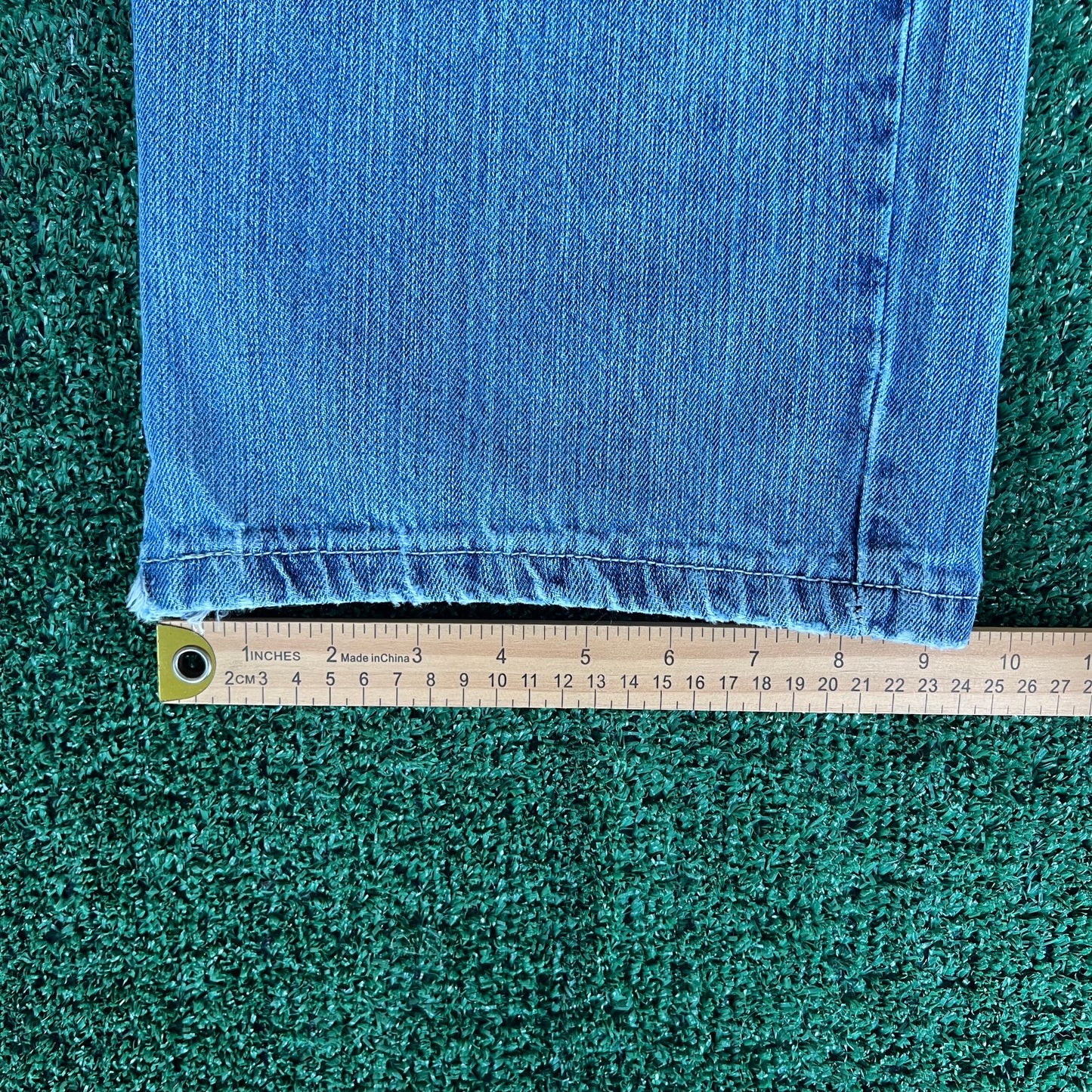 Y2K PACO Jeans Blue Tribal Embroidered Baggy Jeans 30x29.5" 19" Openings