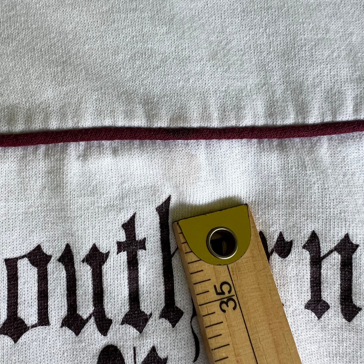 70s Southern Illinois University Salukis White Burgundy Stripe Sweatshirt - Large