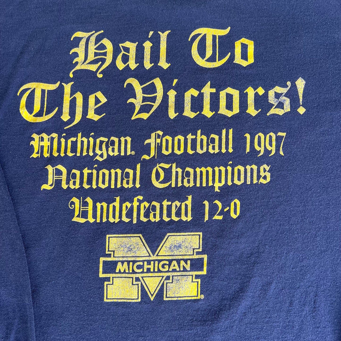 1997 Michigan Wolverines UM Football Champions Navy Blue Long Sleeve T-Shirt - XL