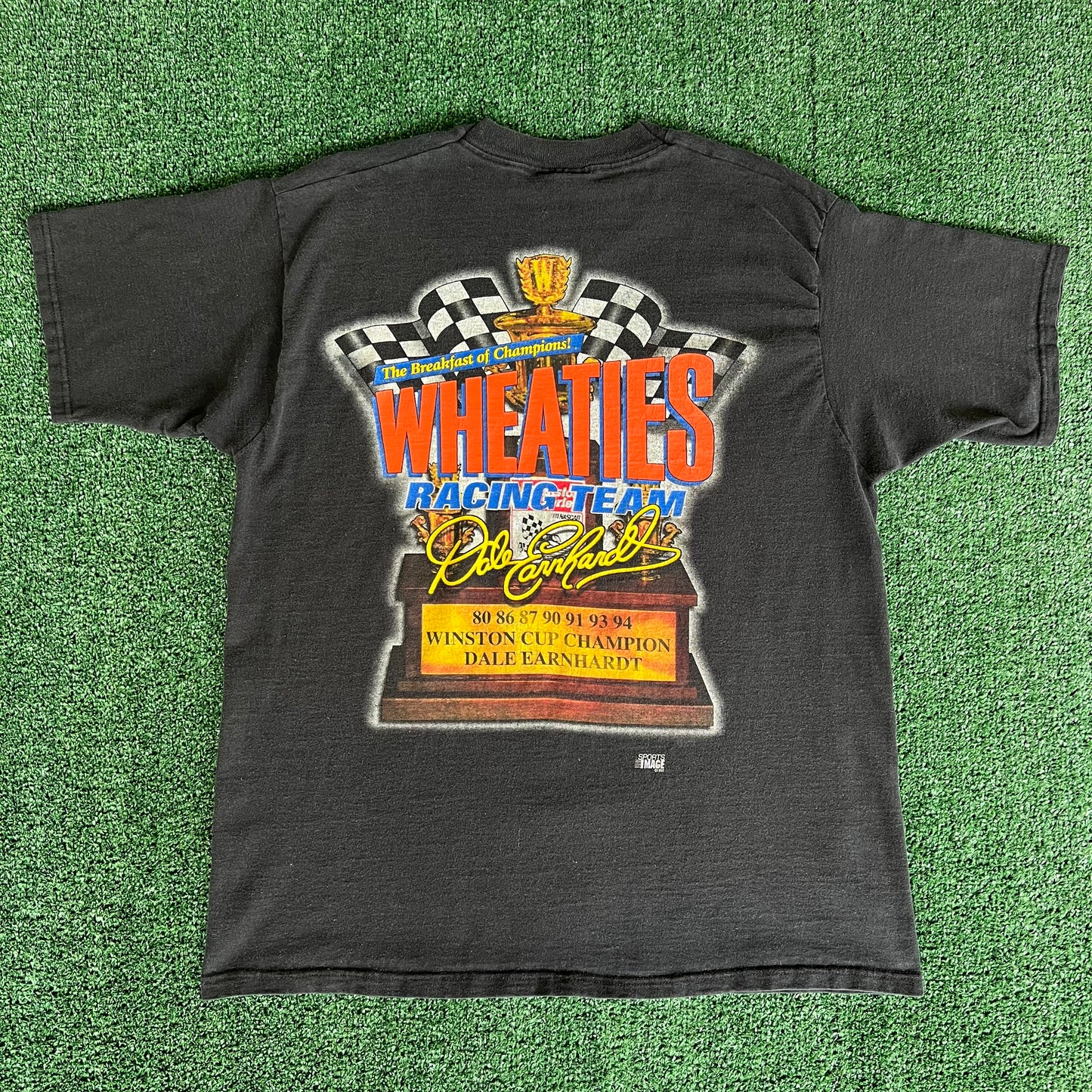 1997 Dale Earnhardt Sr. Wheaties Winston Cup Champions Black T-Shirt - Large