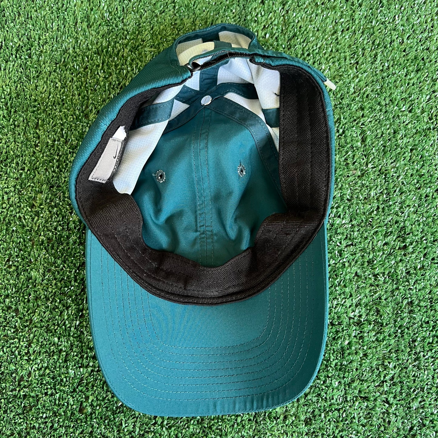 Y2K Nike Dark Teal Dri-Fit Running Performance Strapback Hat
