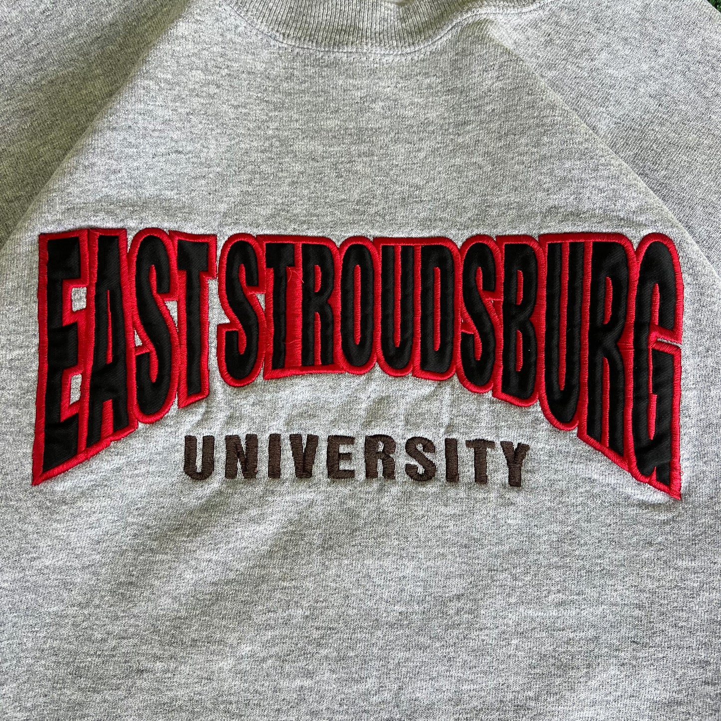 90s East Stroundsburg University Pennsylvania Gray Boxy Sweatshirt - Large