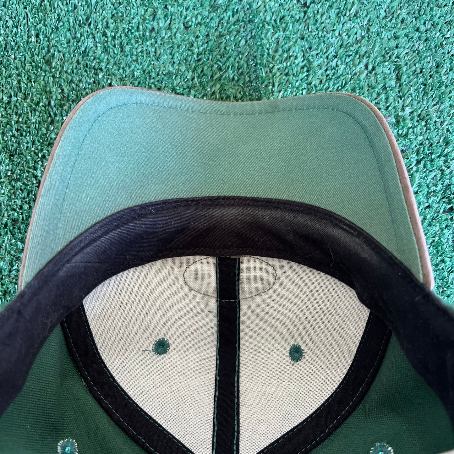 90s Nike Golf Dark Green Canvas Leather Strapback Hat