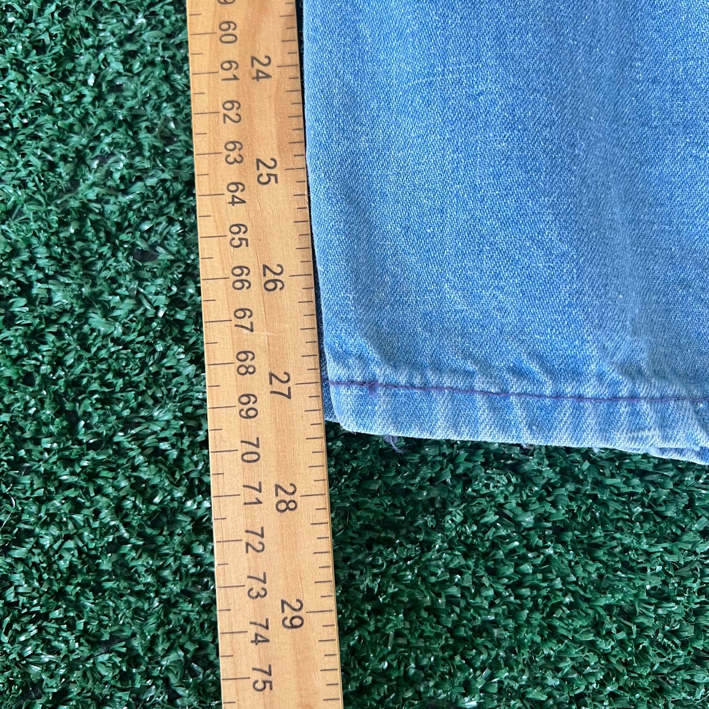 60s Washington Dee Cee Sanforized Light Blue Denim Jean Overalls - 29x27.5