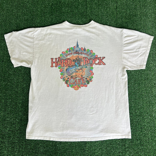 90s Hard Rock Cafe New Orleans White T-Shirt - XL