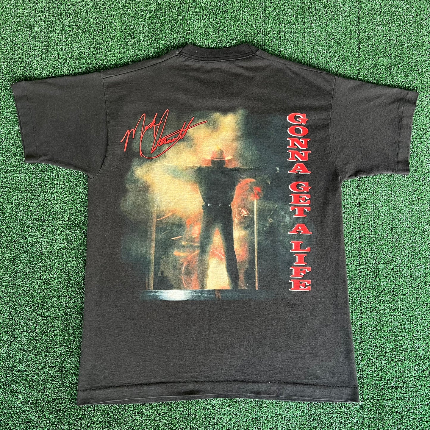 90s Mark Chesnutt Country Music Black T-Shirt - Large