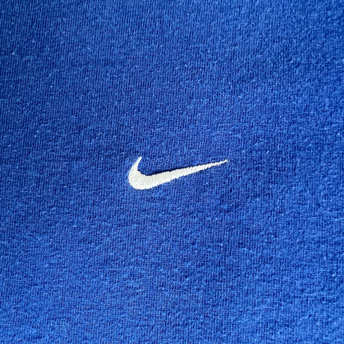 Y2K Nike Silver Tag Mini Logo Essential Blue T-Shirt - Large